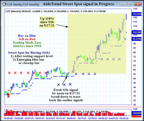 AbleTrend Trading Software COP chart